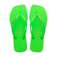 Havaianas Slim Square Glitter Neon (33/34) - Bege Palha Verde 7179