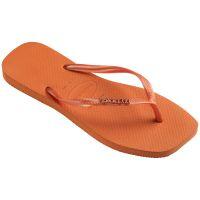 Chinelo Havaianas Slim Square Logo Metallic Laranja Cerrado Feminino