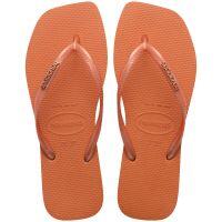 Chinelo Havaianas Slim Square Logo Metallic Laranja Cerrado Feminino