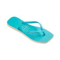 Havaianas Slim Square Glitter Neon (33/34) - Bege Palha Azul 8747