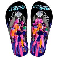 Chinelo Ipanema Guerreiras Do K-Pop 27514 (27-35) - Preto Rosa Roxo By301