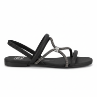 Sandália Moleca 5586.104 (34-39) - Preto Preto Hematite 103698