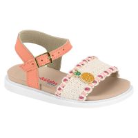 Sandália Molekinha 2714.240 (17-25) - Branco Off Pink Coral 106902