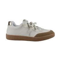 Tênis Beira Rio 4313.108 (34-39) - Branco Off Tan Dourado 105494 