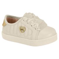 T&ecirc;nis Molekinha 2118.595 (19-25) - Branco Off Dourado 35432