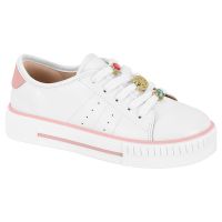 T&ecirc;nis Molekinha 2565.113 (27-35) - Branco Rosa 78968 