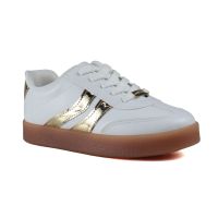 T&ecirc;nis Molekinha 2582.102 (27-36) - Branco Dourado 17165 